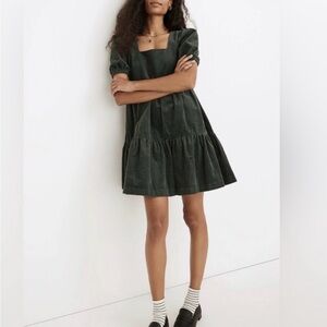 Madewell Green Corduroy Dress